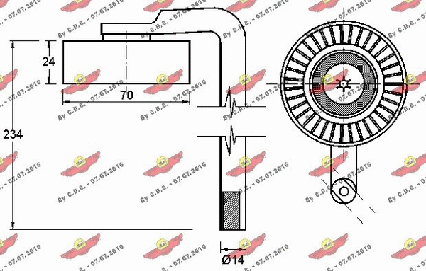 Belt Tensioner, V-ribbed belt