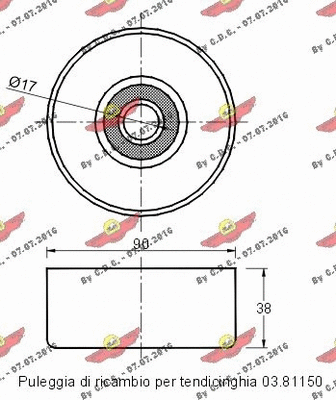 Deflection/Guide Pulley, V-ribbed belt