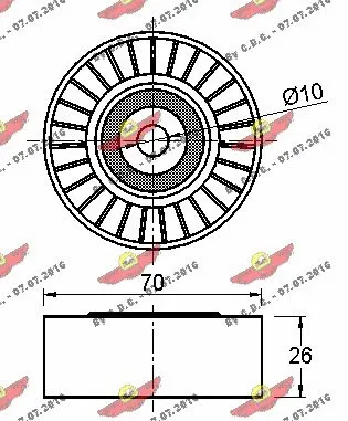 Deflection/Guide Pulley, V-ribbed belt