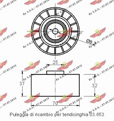 Deflection/Guide Pulley, V-ribbed belt