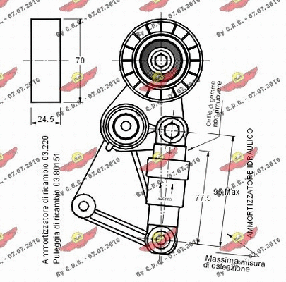 Belt Tensioner, V-ribbed belt