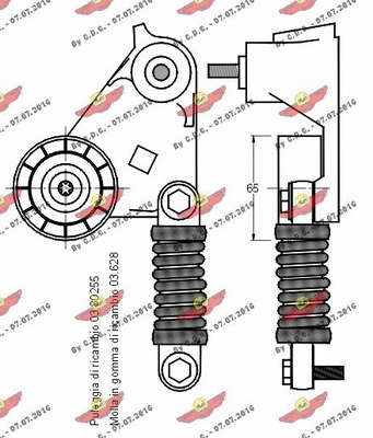 Belt Tensioner, V-ribbed belt