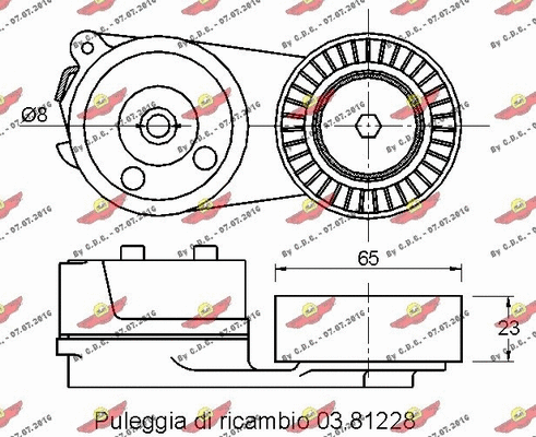 Belt Tensioner, V-ribbed belt