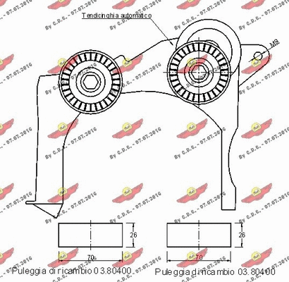 Belt Tensioner, V-ribbed belt