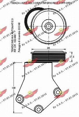 Belt Tensioner, V-ribbed belt
