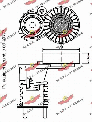 Belt Tensioner, V-ribbed belt