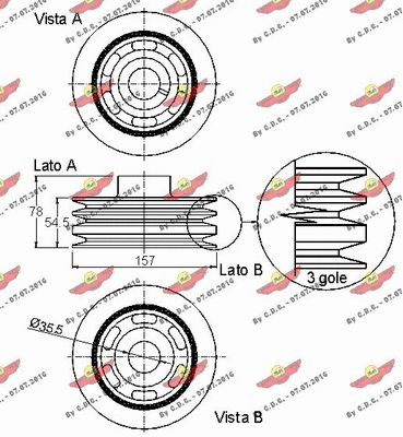 Belt Pulley, crankshaft