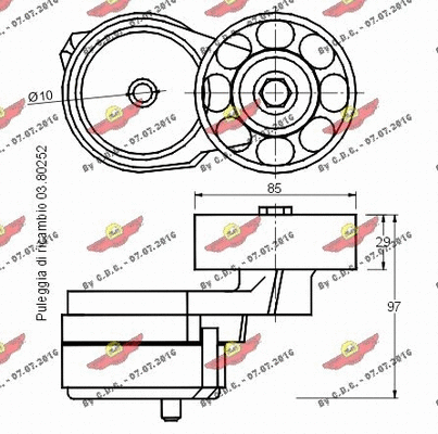 Belt Tensioner, V-ribbed belt