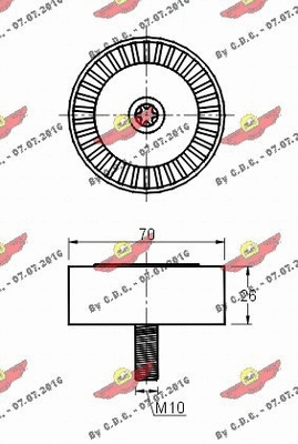 Deflection/Guide Pulley, V-ribbed belt