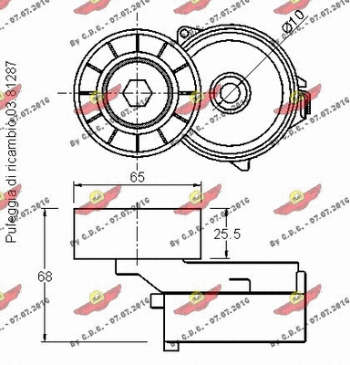 Belt Tensioner, V-ribbed belt