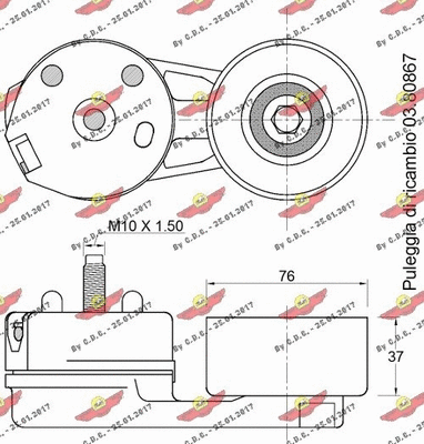 Belt Tensioner, V-ribbed belt
