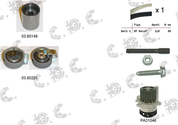 Water Pump & Timing Belt Kit (04.5129PA)