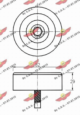 Deflection/Guide Pulley, V-ribbed belt