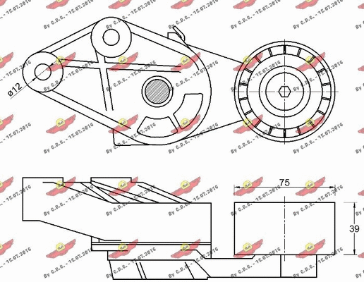 Belt Tensioner, V-ribbed belt