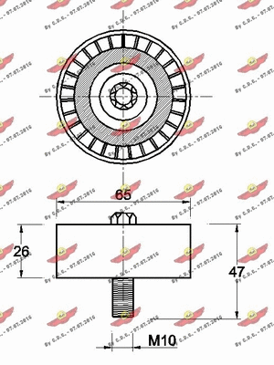 Deflection/Guide Pulley, V-ribbed belt