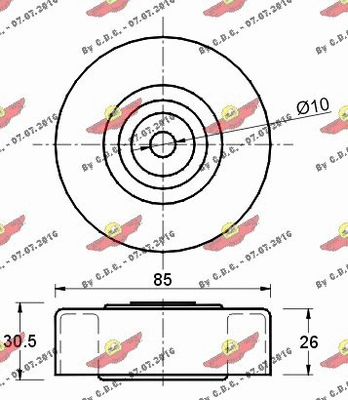 Deflection/Guide Pulley, V-ribbed belt