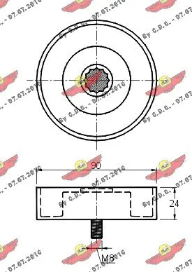 Deflection/Guide Pulley, V-ribbed belt