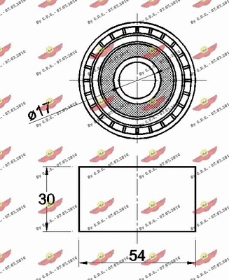 Deflection/Guide Pulley, V-ribbed belt