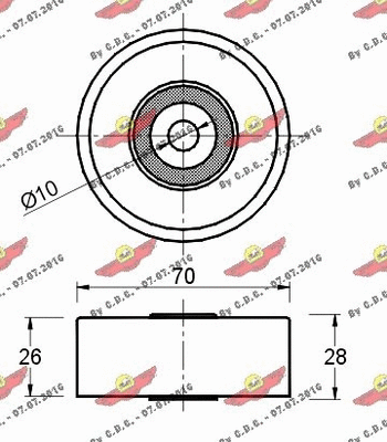 Deflection/Guide Pulley, V-ribbed belt