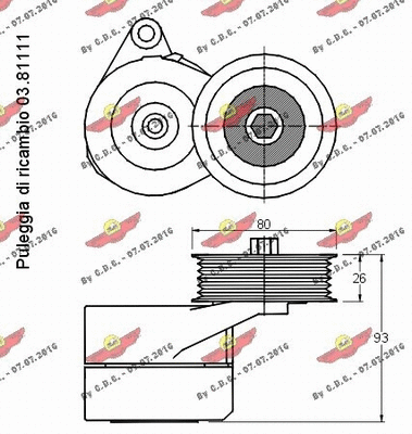 Belt Tensioner, V-ribbed belt