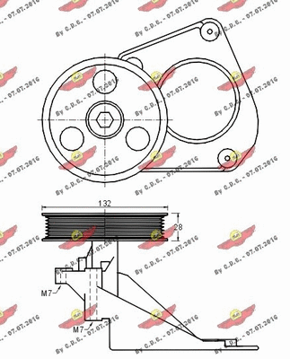 Deflection/Guide Pulley, V-ribbed belt