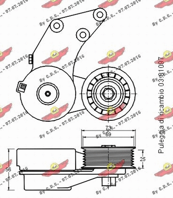 Belt Tensioner, V-ribbed belt