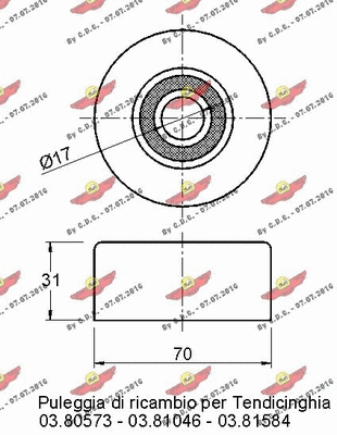 Deflection/Guide Pulley, V-ribbed belt