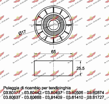 Deflection/Guide Pulley, V-ribbed belt