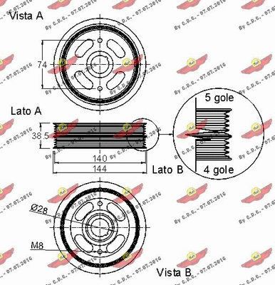 Belt Pulley, crankshaft