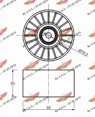 Deflection/Guide Pulley, V-ribbed belt