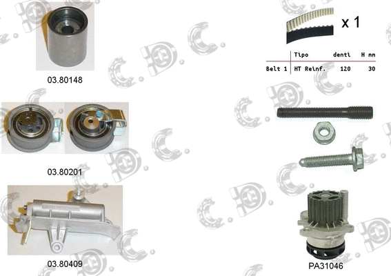Water Pump & Timing Belt Kit (04.5130PA)