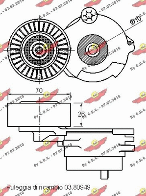 Belt Tensioner, V-ribbed belt