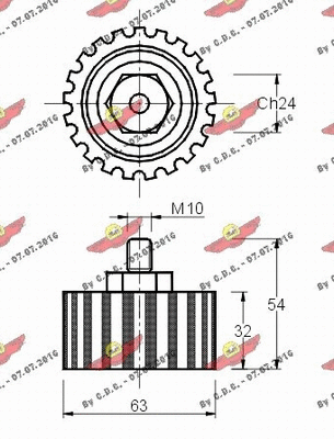 Deflection/Guide Pulley, timing belt