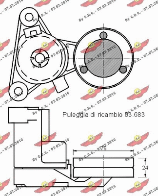 Belt Tensioner, V-ribbed belt