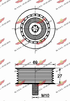 Deflection/Guide Pulley, V-ribbed belt