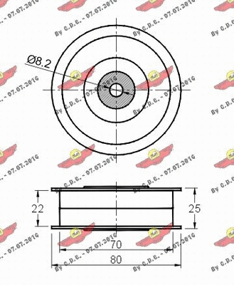 Deflection/Guide Pulley, V-ribbed belt