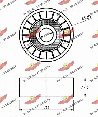 Deflection/Guide Pulley, V-ribbed belt