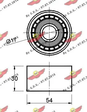 Deflection/Guide Pulley, V-ribbed belt