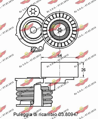 Belt Tensioner, V-ribbed belt