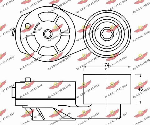 Belt Tensioner, V-ribbed belt