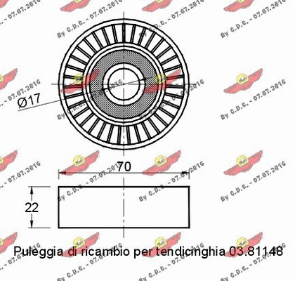Deflection/Guide Pulley, V-ribbed belt