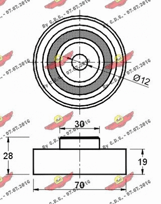 Deflection/Guide Pulley, V-ribbed belt