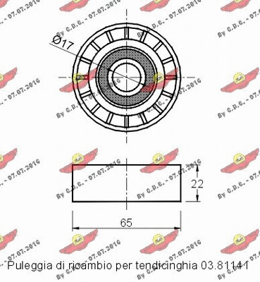 Deflection/Guide Pulley, V-ribbed belt