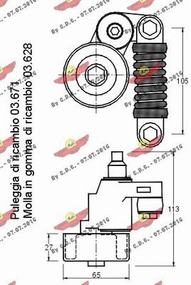 Belt Tensioner, V-ribbed belt