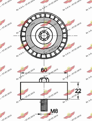 Deflection/Guide Pulley, V-ribbed belt