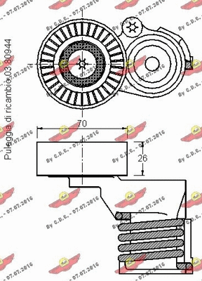 Belt Tensioner, V-ribbed belt