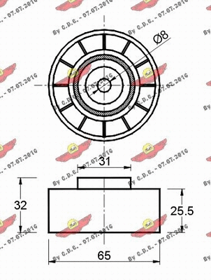 Deflection/Guide Pulley, V-ribbed belt