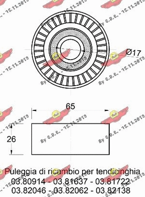 Deflection/Guide Pulley, V-ribbed belt