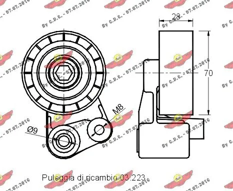 Belt Tensioner, V-ribbed belt