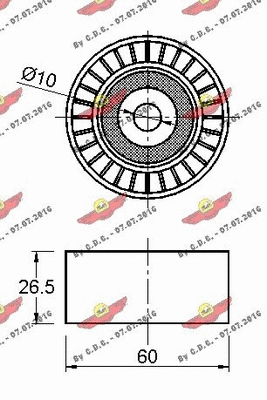 Deflection/Guide Pulley, V-ribbed belt